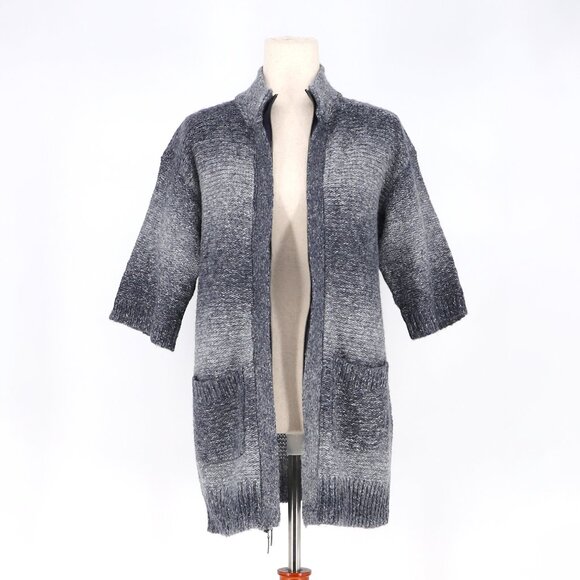 NWT CHICO'S Space-Dyed Ombre Rendezvous Zip-Up Sweater Twilight Blue Size 0/S - Picture 7 of 10